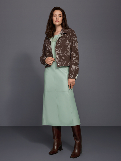 Fine nappa leather maxi skirt