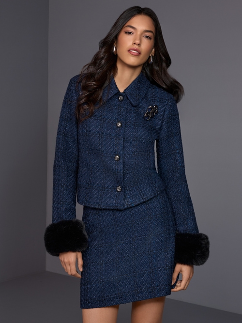 Tweed mini skirt