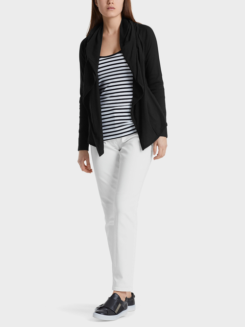 Fein gerippte Jacke mit Volant