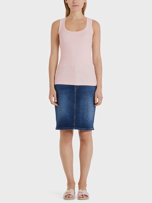 Fine-ribbed tank top