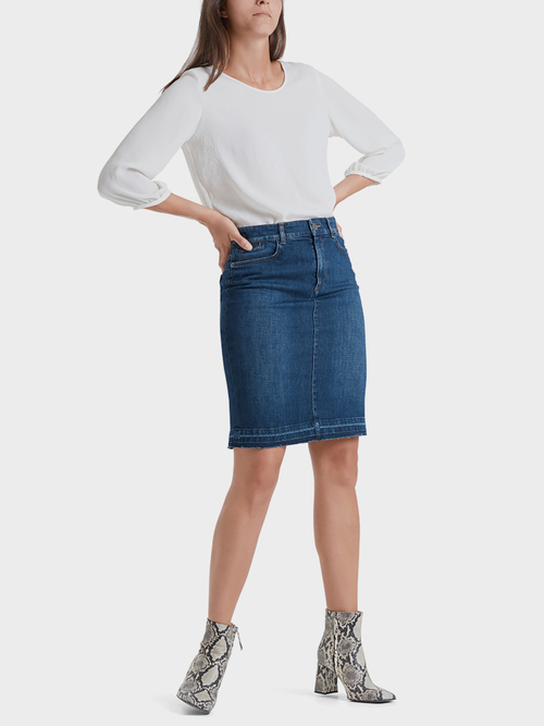 Jeansrock mit hohem Bund