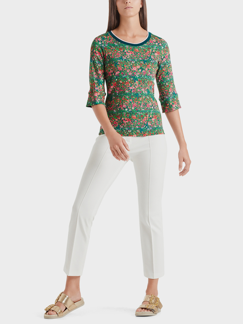 Jerseyshirt mit Millefleurs-Print