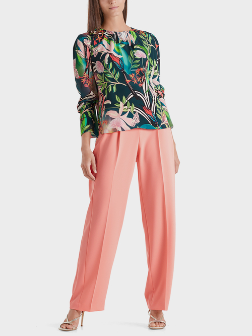 Print-Bluse aus Viskose und Seide