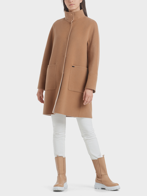 Reversible coat with cashmere