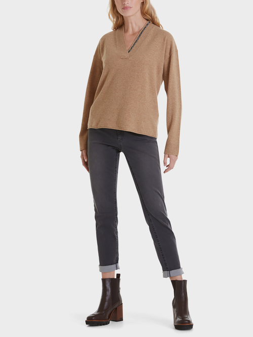 Sweater with rhinestone detail