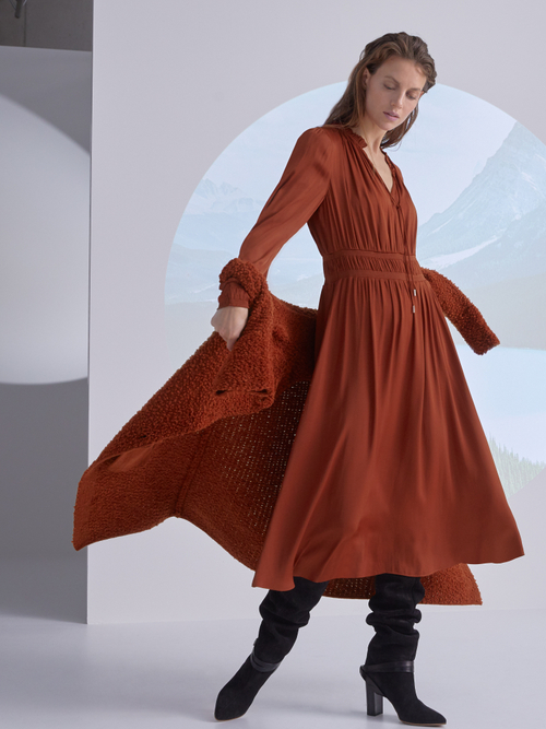 Maxi dress with smocked details