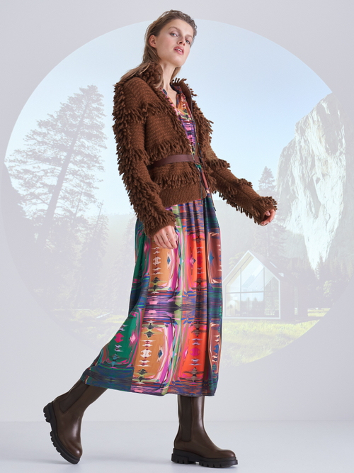 Robe longue en satin fluide