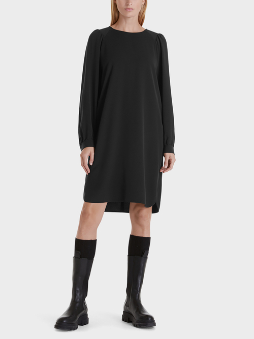 Jurk met lange mouwen en plissédetails