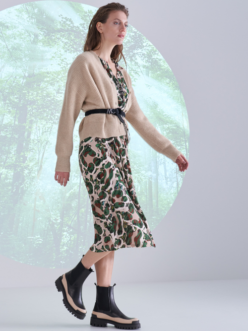 Midi dress with camouflage print