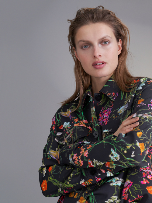Bedruckte Hemdjacke aus Scuba Jersey
