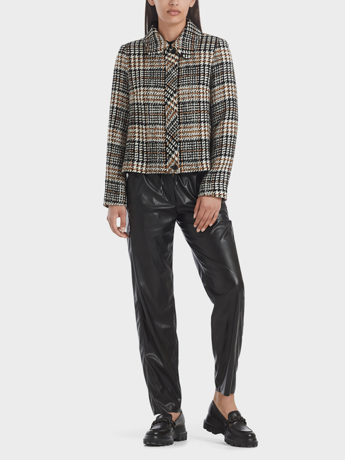 Veste à carreaux en laine mélangée