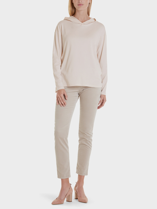 Hoodie top in cotton jersey