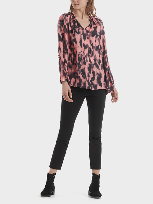 Weite Print-Bluse aus Satin