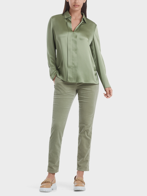 Elegant blouse-style top in silk satin