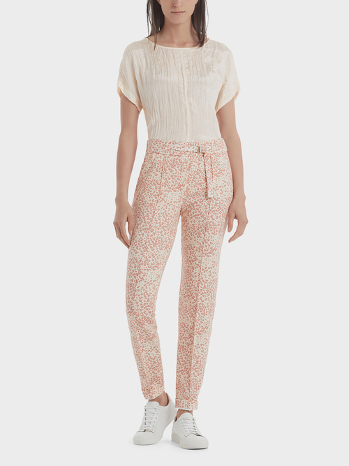 Scuba jersey pants with leopard pattern