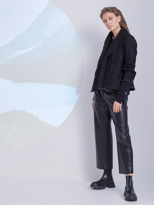 High-Waist-Hose aus Fun-Nappaleder