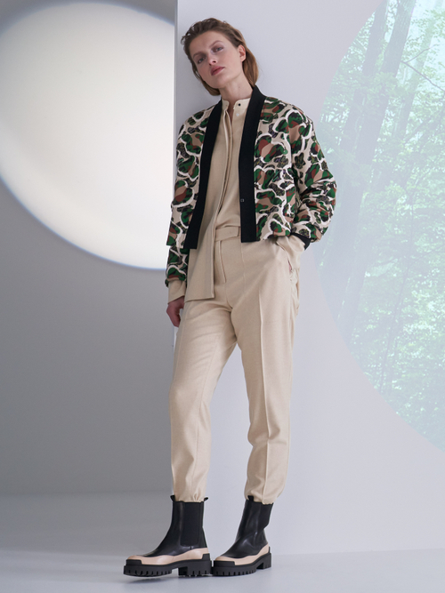 Konische Woll-Flanellhose