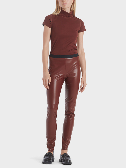 Leggings in faux nappa leather