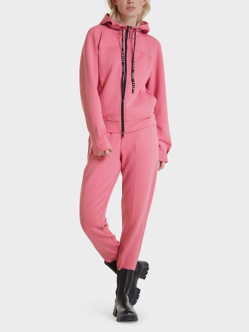Hooded jacket in stretch cotton