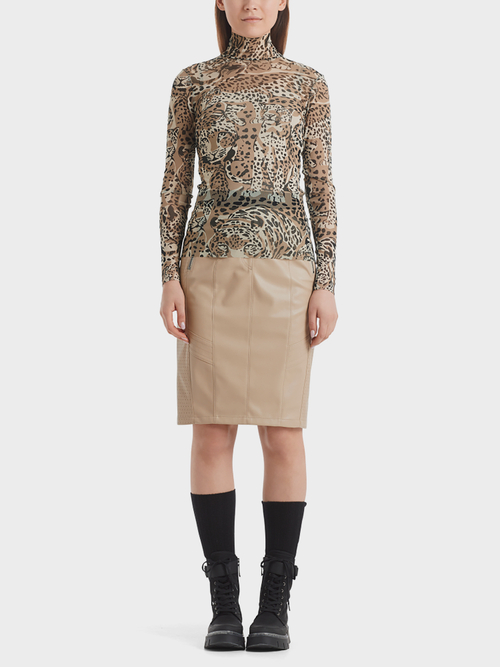 Schmales Shirt mit Leo Print