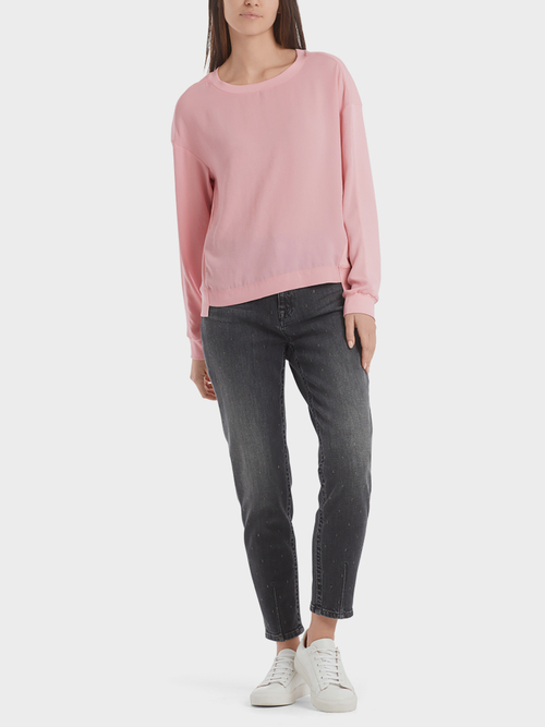 Blusenshirt aus Materialmix
