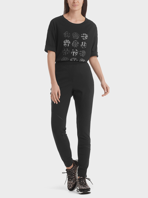 Stretch pantalon met overlocksiernaden