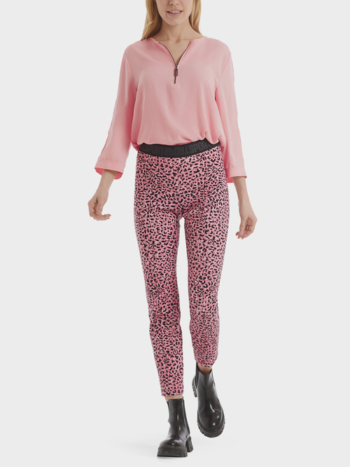 Pants with icon and leopard print