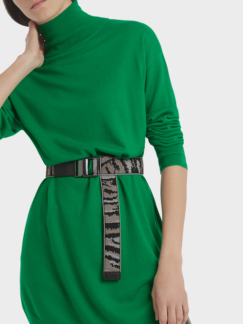 Jacquard-Gürtel mit Lederdetails