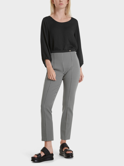 Stretchhose mit Karo-Kleinmuster