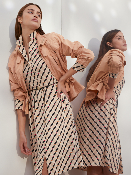 Hemdblusenkleid mit Graphic-Print