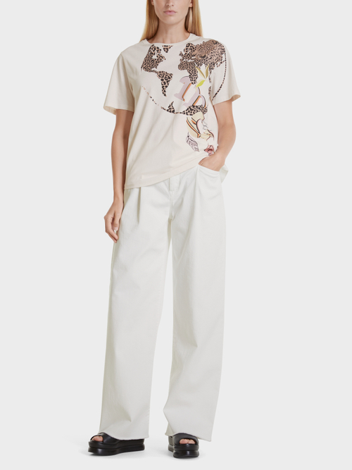 T-Shirt mit Leo-Print „Rethink Together“