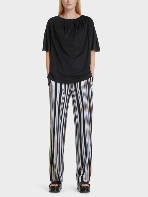 Baumwollshirt mit Faltendetails