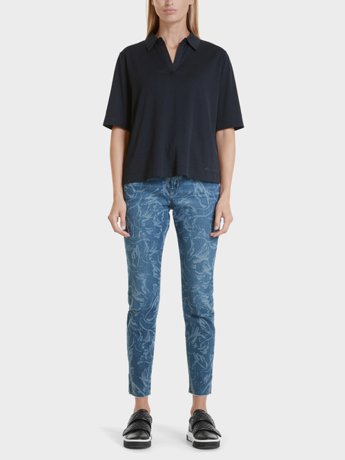 Weites Polo-Shirt aus Baumwolle