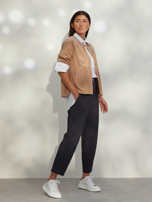 High-Waist-Hose in Web-Optik