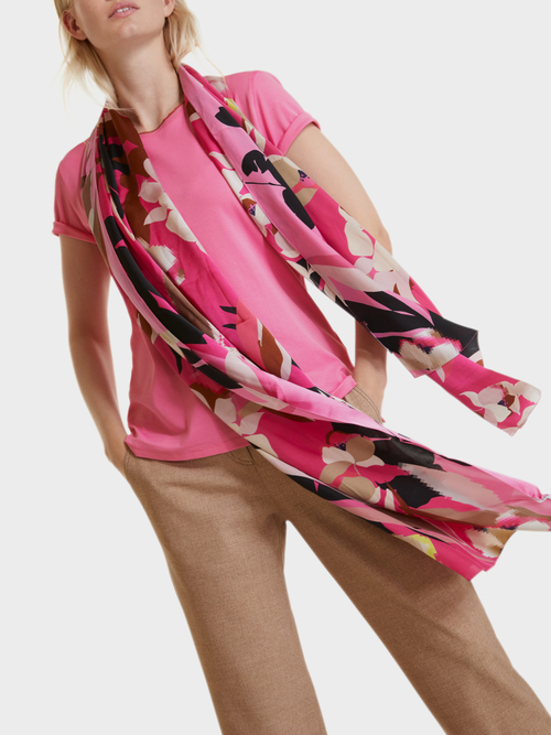 Seidenschal mit Flower-Print