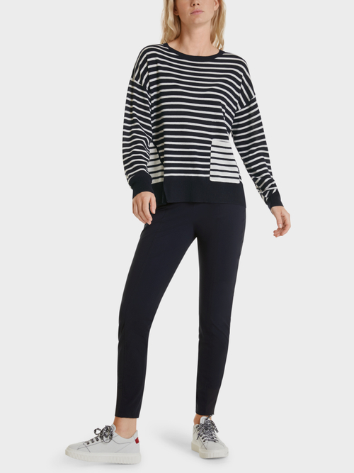 Striped fine-knit sweater