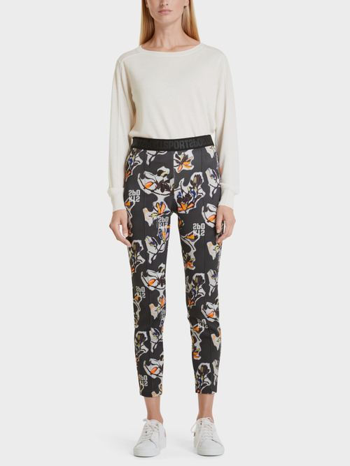 Hose mit Magnolien-Print