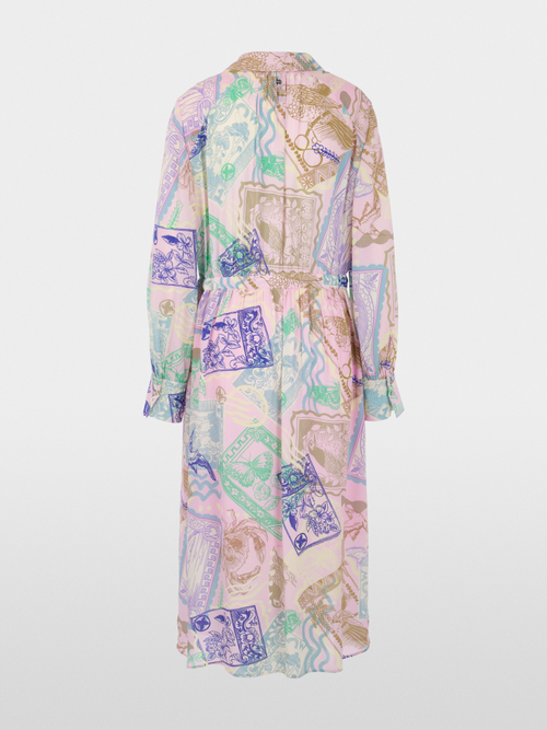 Midi dress with stamp print