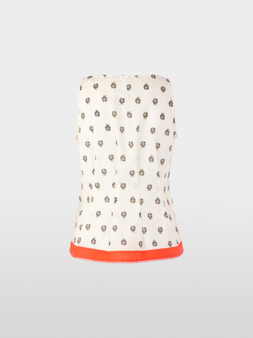 Cotton top with hibiscus print