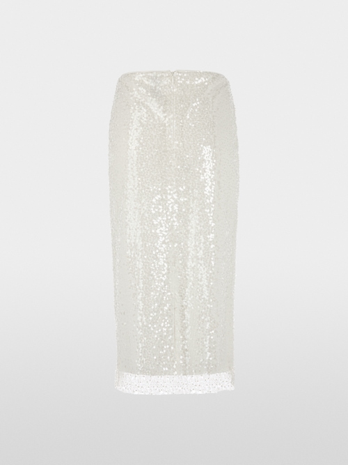 Sequin-embroidered midi skirt