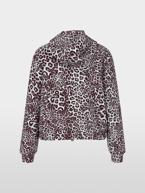 Jersey jacket with leopard print
