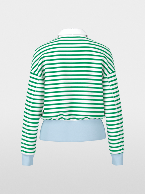Striped polo shirt in stretch cotton