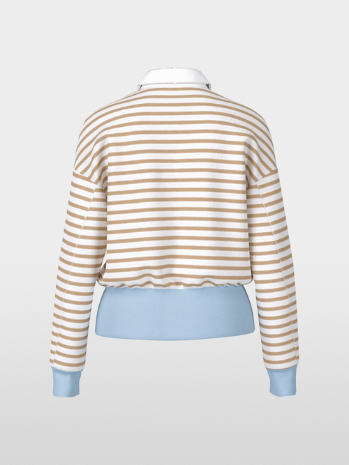 Striped polo shirt in stretch cotton