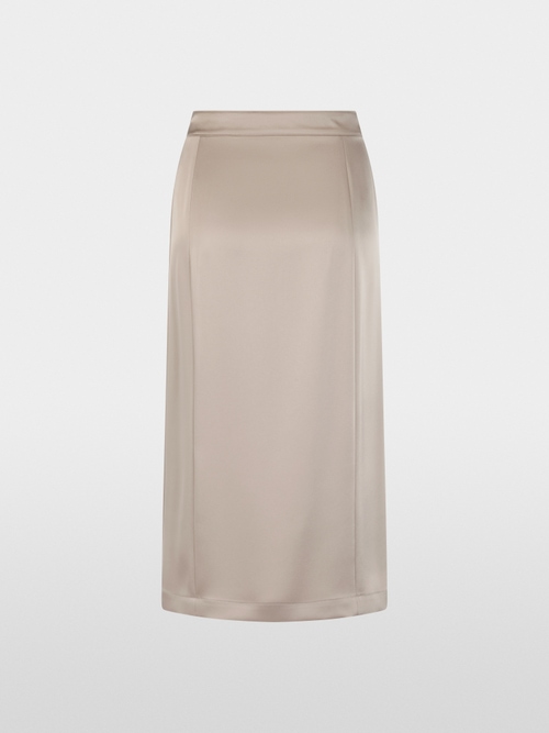 Flowing satin midi skirt