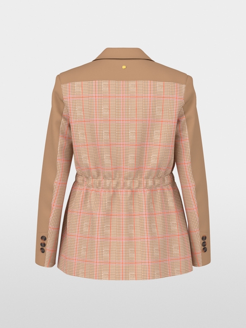 Two-button blazer with checked pattern