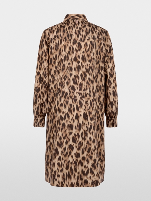 Shirt-style dress with leopard print