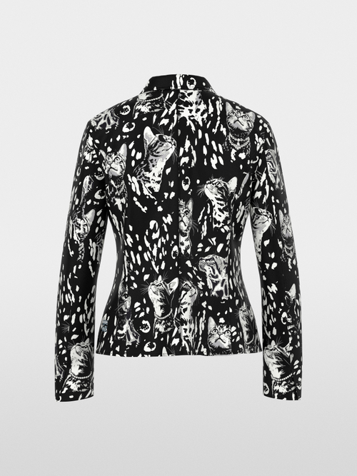 Printed jersey blazer