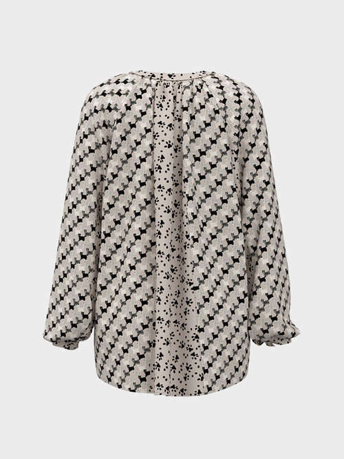 Blouse with puppy print