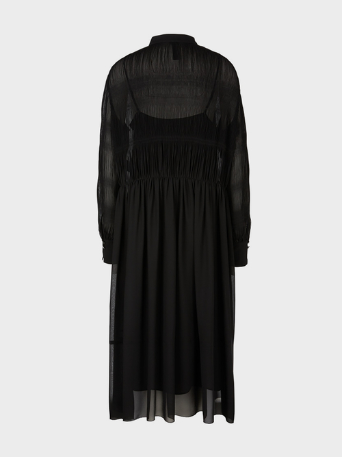 Robe chemisier à effets plissés