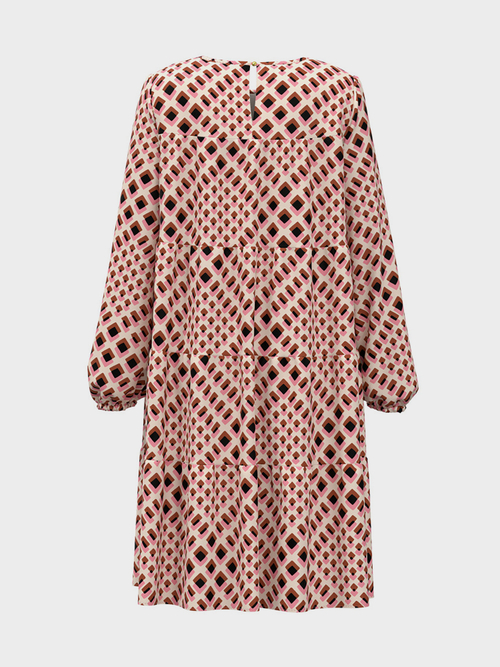 Crêpe-Kleid mit Grafikmuster